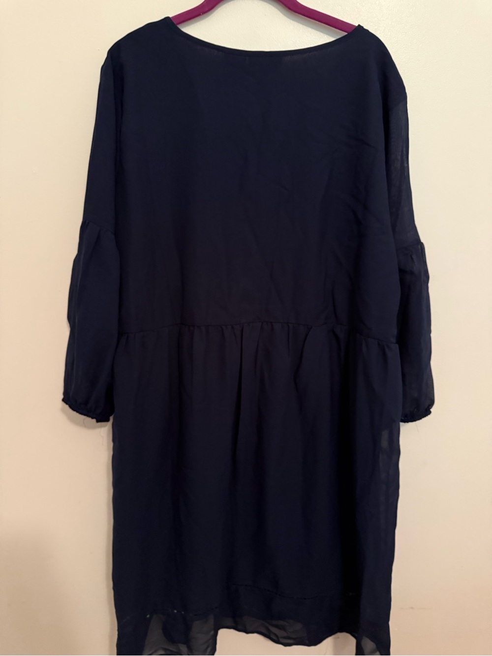 Navy Embroidered Dress - Picture 4 of 4